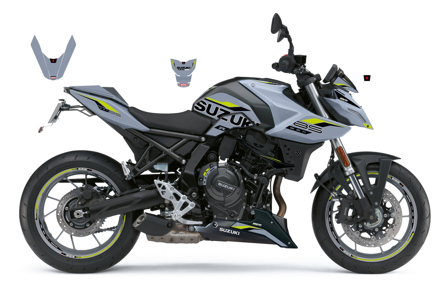 Stickerset GSX-8S Grijs/Limoen mat