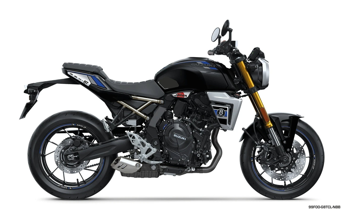 Stickerset GSX-8T Zwart/Blauw/Grijs