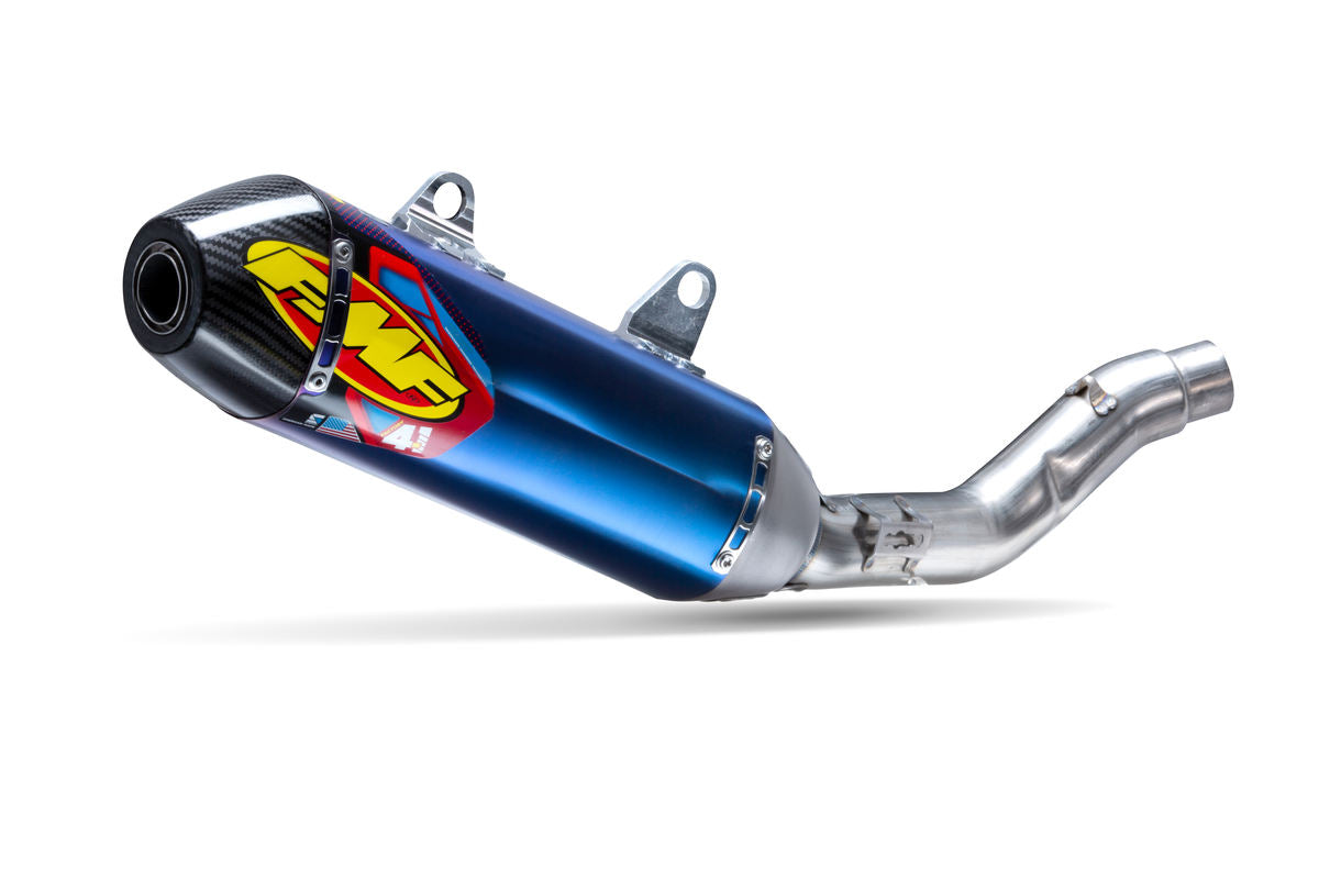 FMF Factory 4.1 RCT — Titanium, Carbon Cap, Blue Anodised