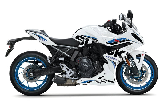 Stickerset GSX-8R Sport, Zwart/Blauw/Wit