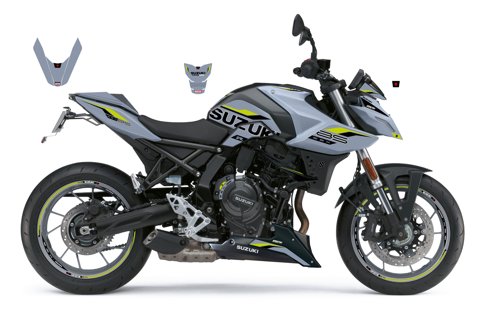 Stickerset GSX-8S Grijs/Limoen mat