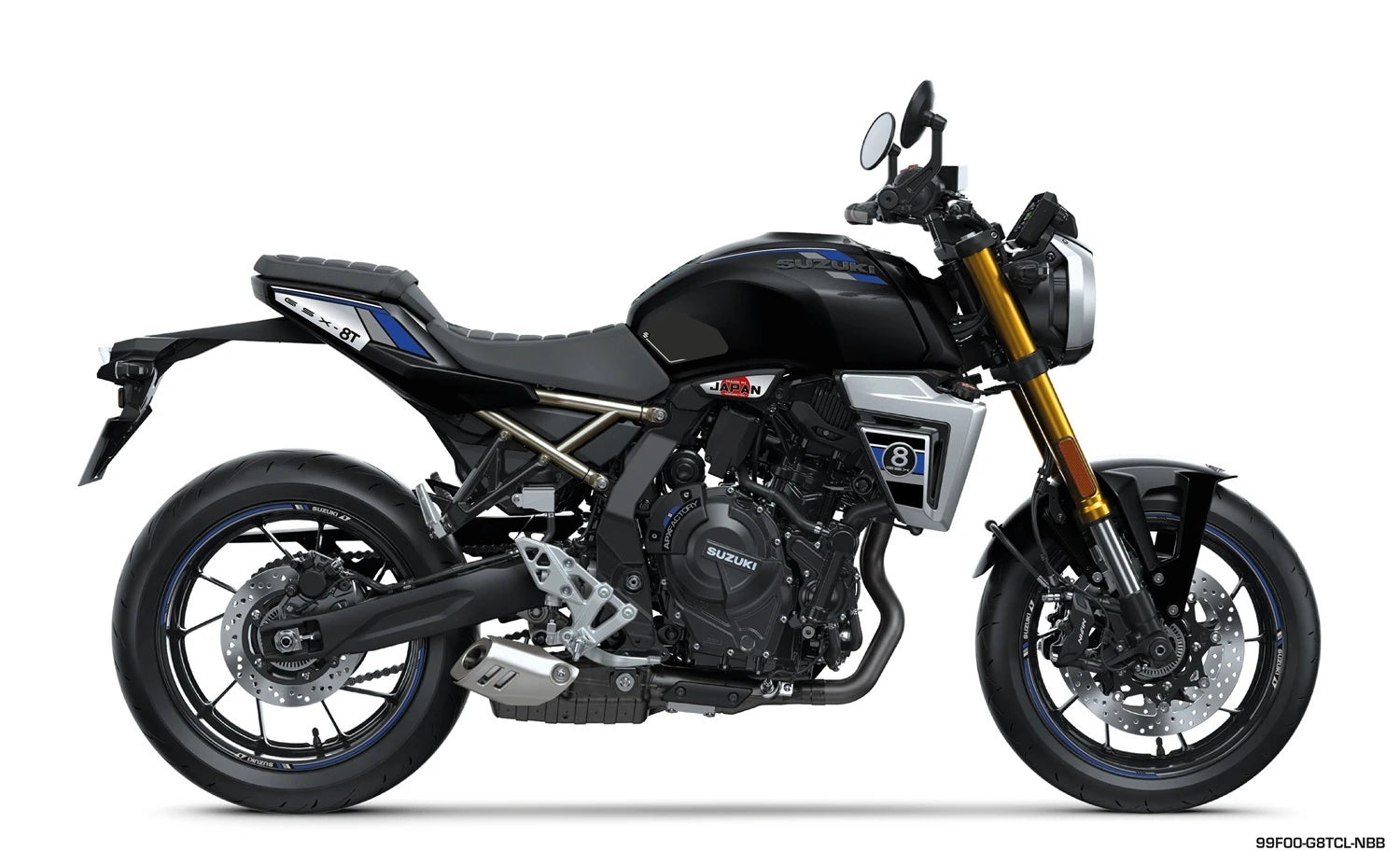 Stickerset GSX-8T Zwart/Blauw/Grijs
