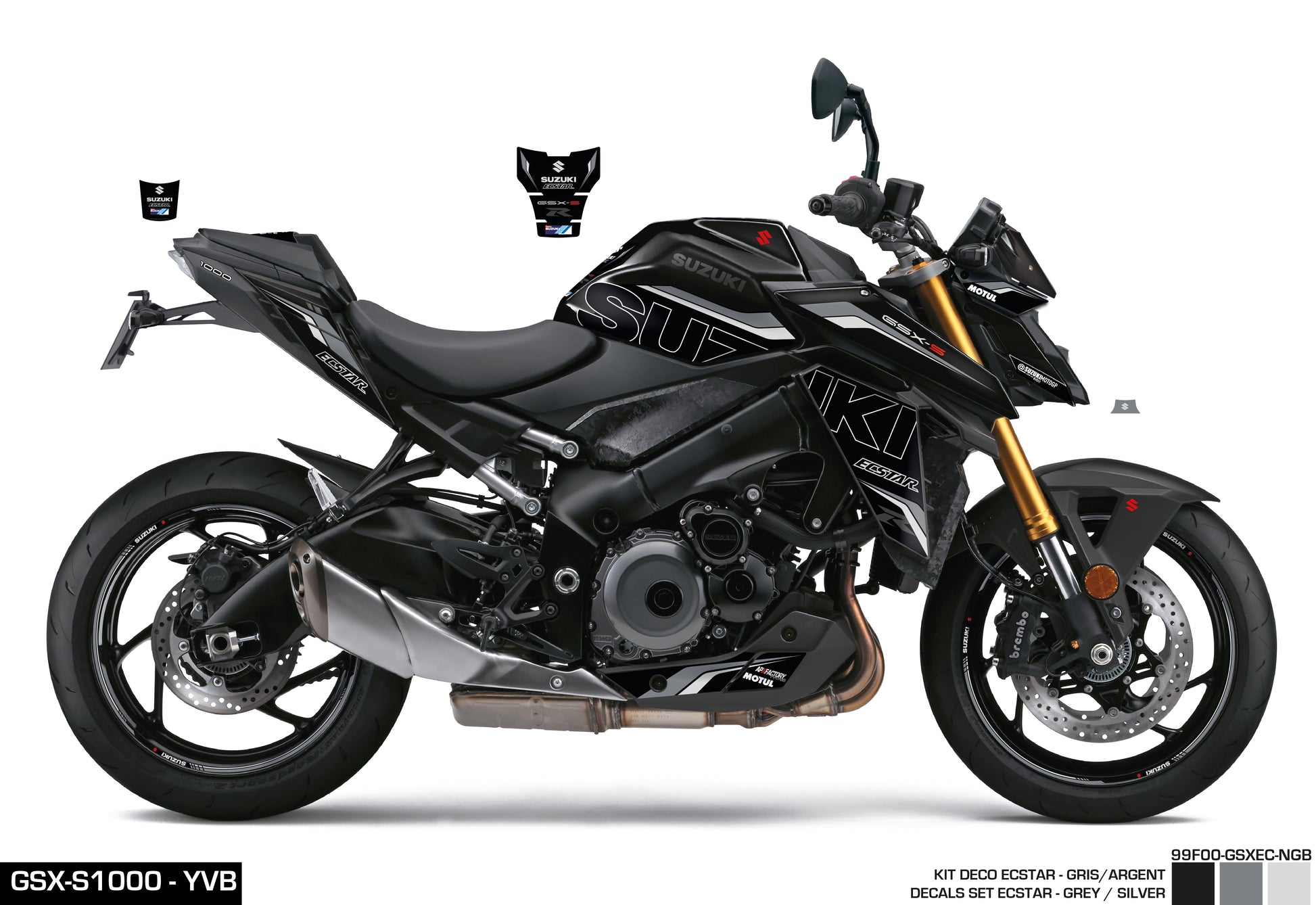 Stickerset Ecstar grijs/zilver GSX-S M2~