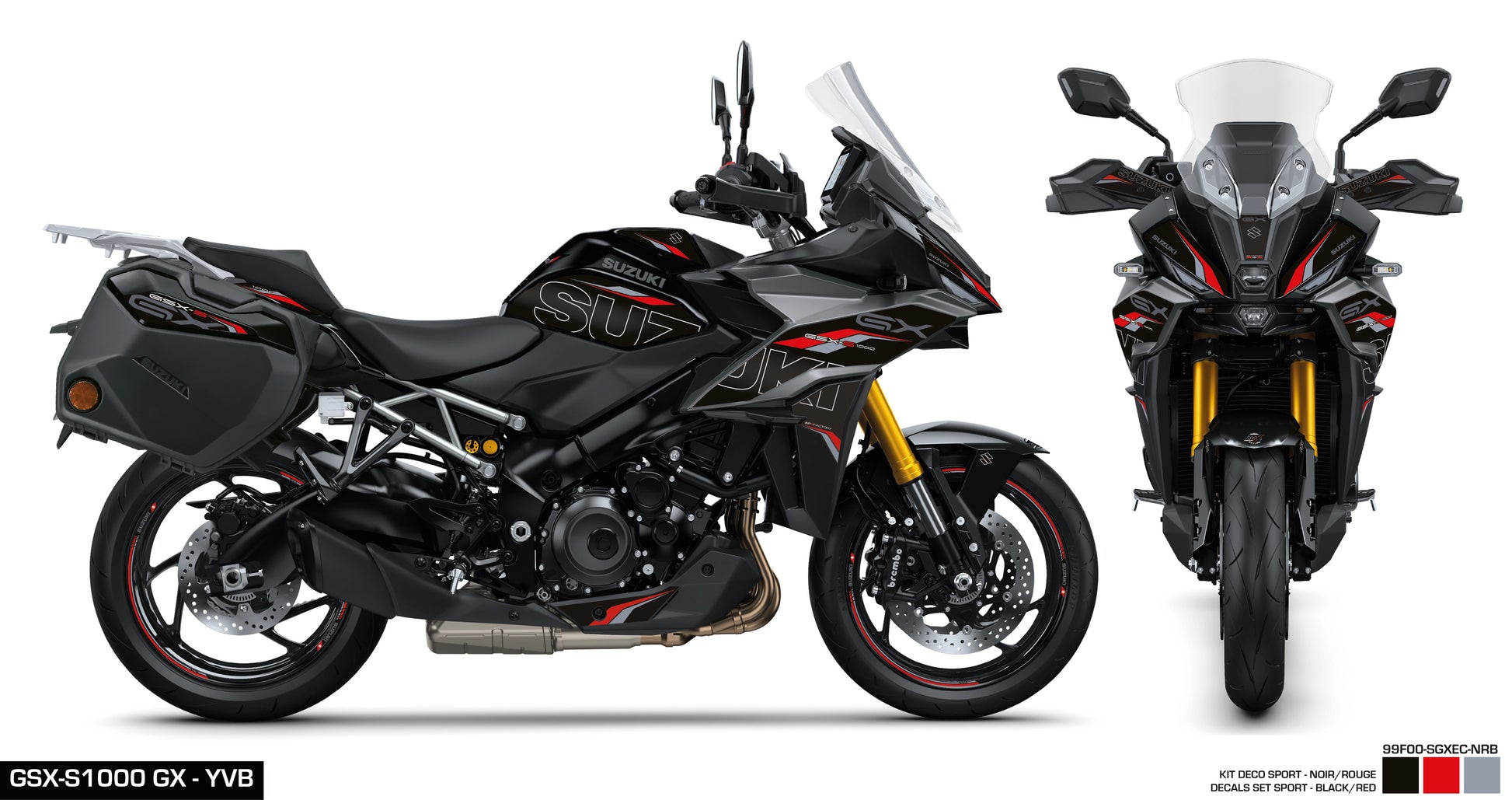 Stickerset GSX-S GX Sport, Zwart/Rood