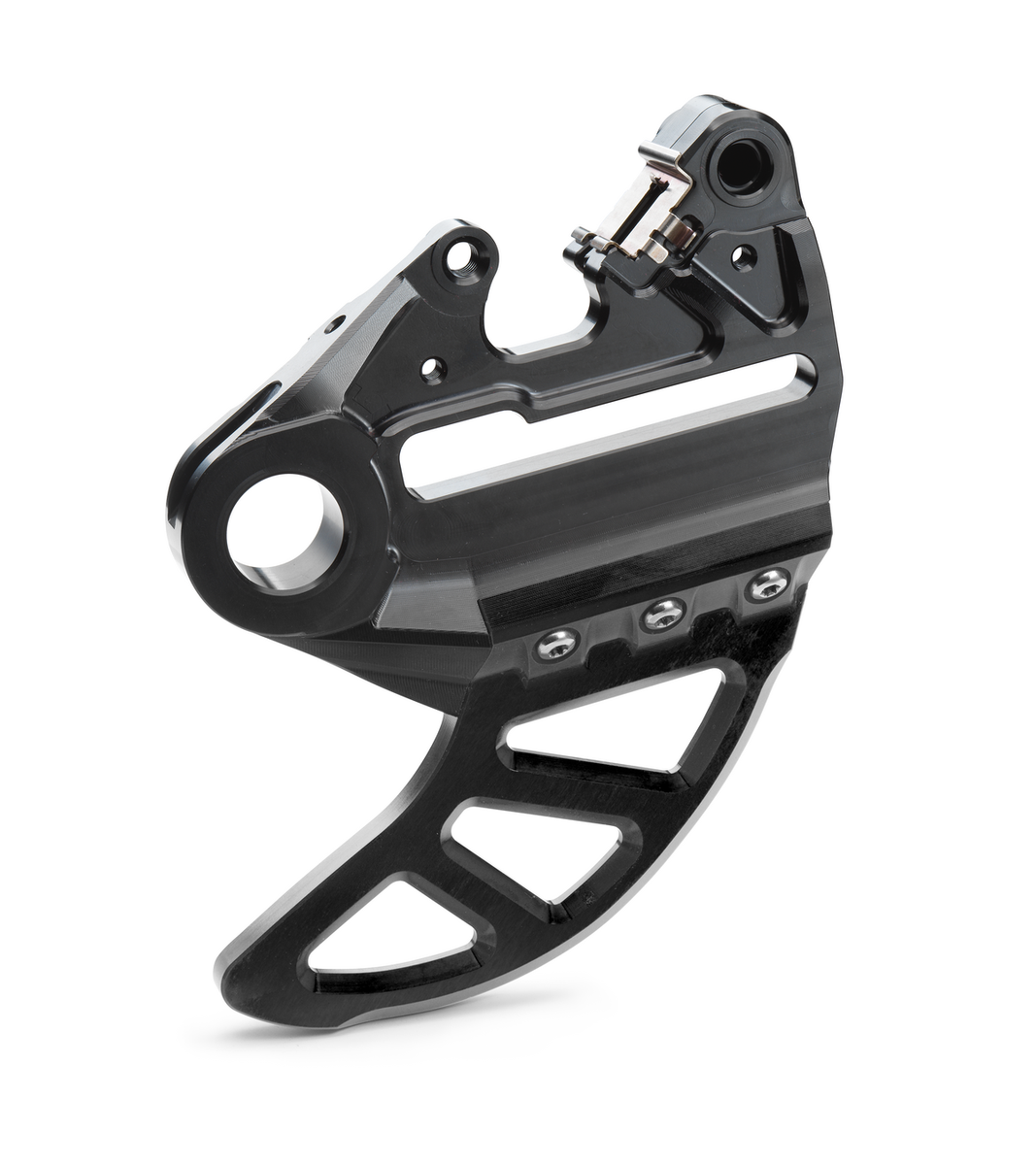 Brake caliper support with brake disc guard  