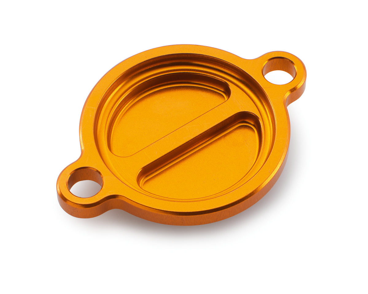 Factory Racing-oil filter cover — KTM MX/Enduro 2008-2026