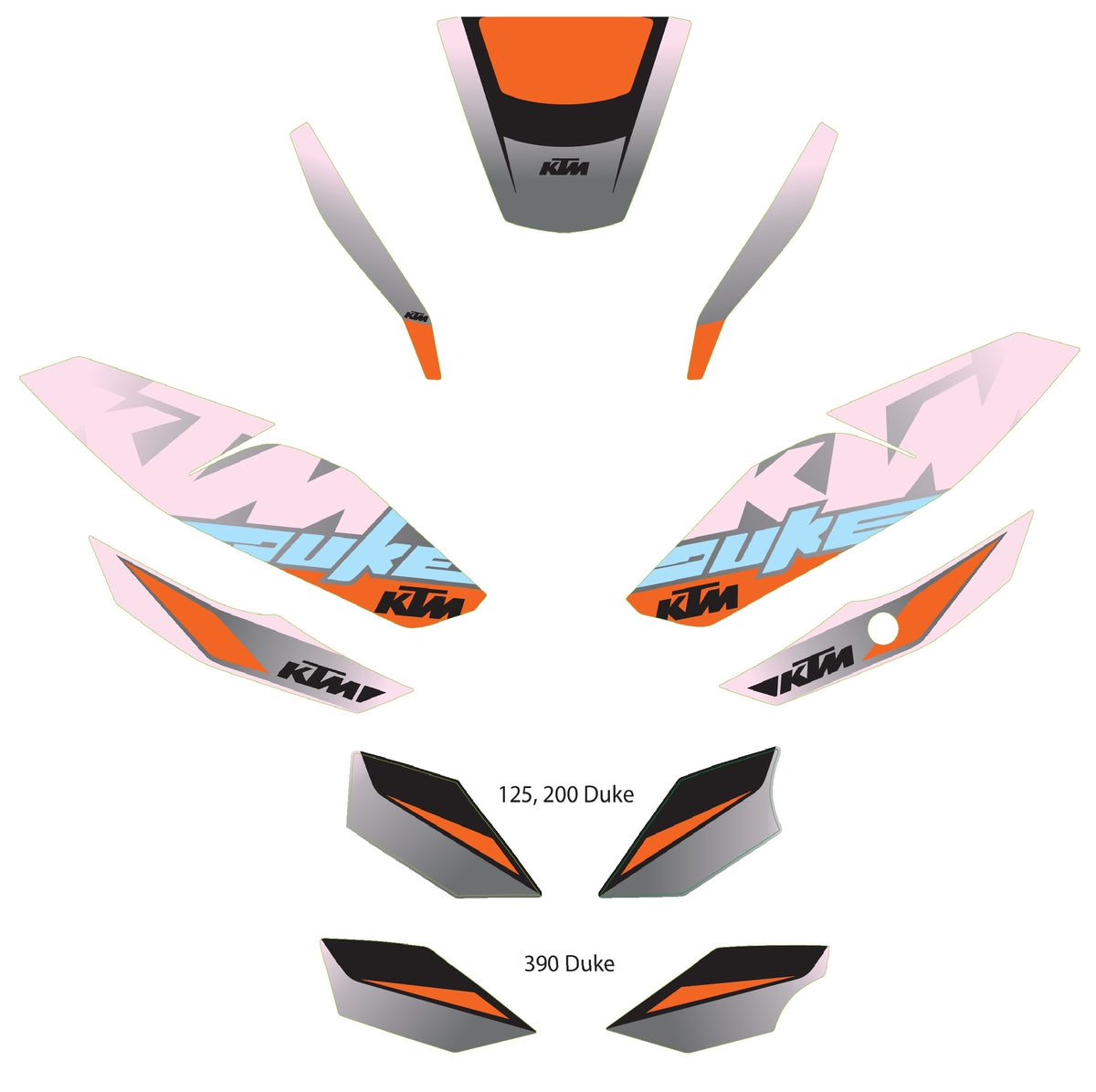 Graphics kit — KTM 200 Duke/390 Duke 2014-2021