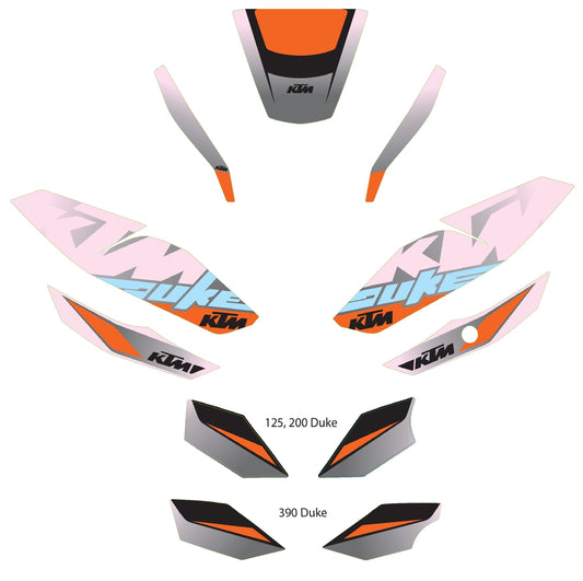Graphics kit — KTM 200 Duke/390 Duke 2014-2021